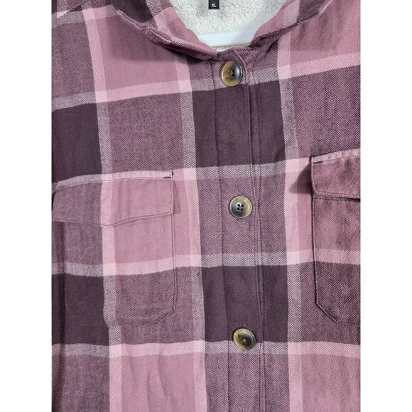 Kuhl Women's XL Plaid Sherpa Lined Shacket jacket flannel button up - Picture 2 of 8